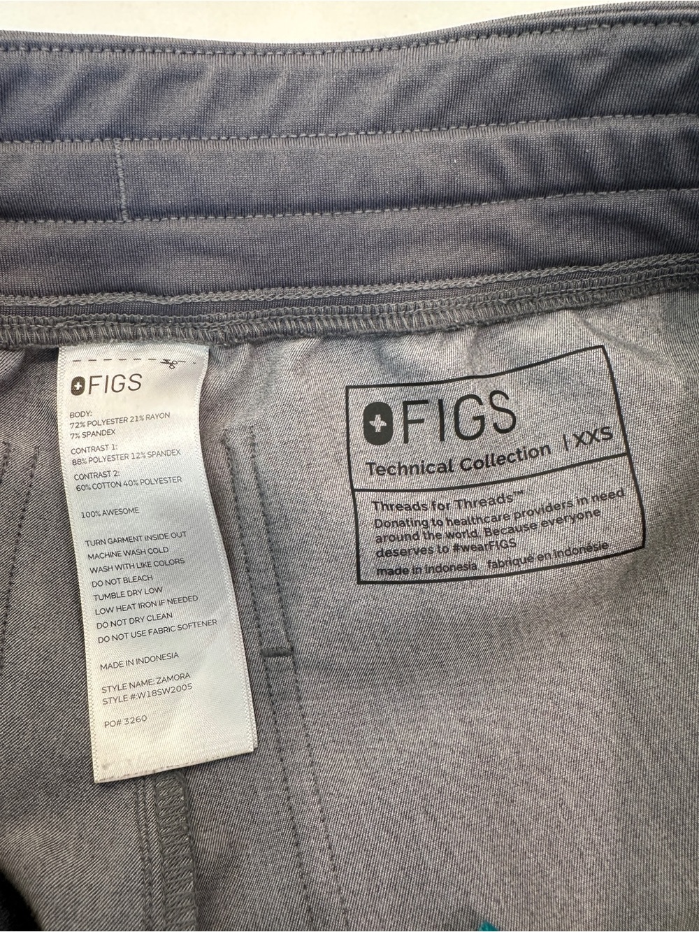 Figs Women’s Graphite Zamora Jogger Scrub Pants size XXS - Picture 6 of 6